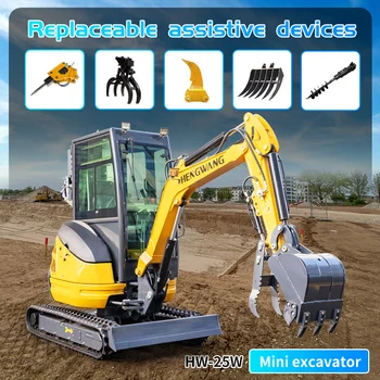 Mini Crawler Excavator 2.5 Tons Hydraulic Mini Excavator Bagger Construction Machinery Engineering CE Certification Customized