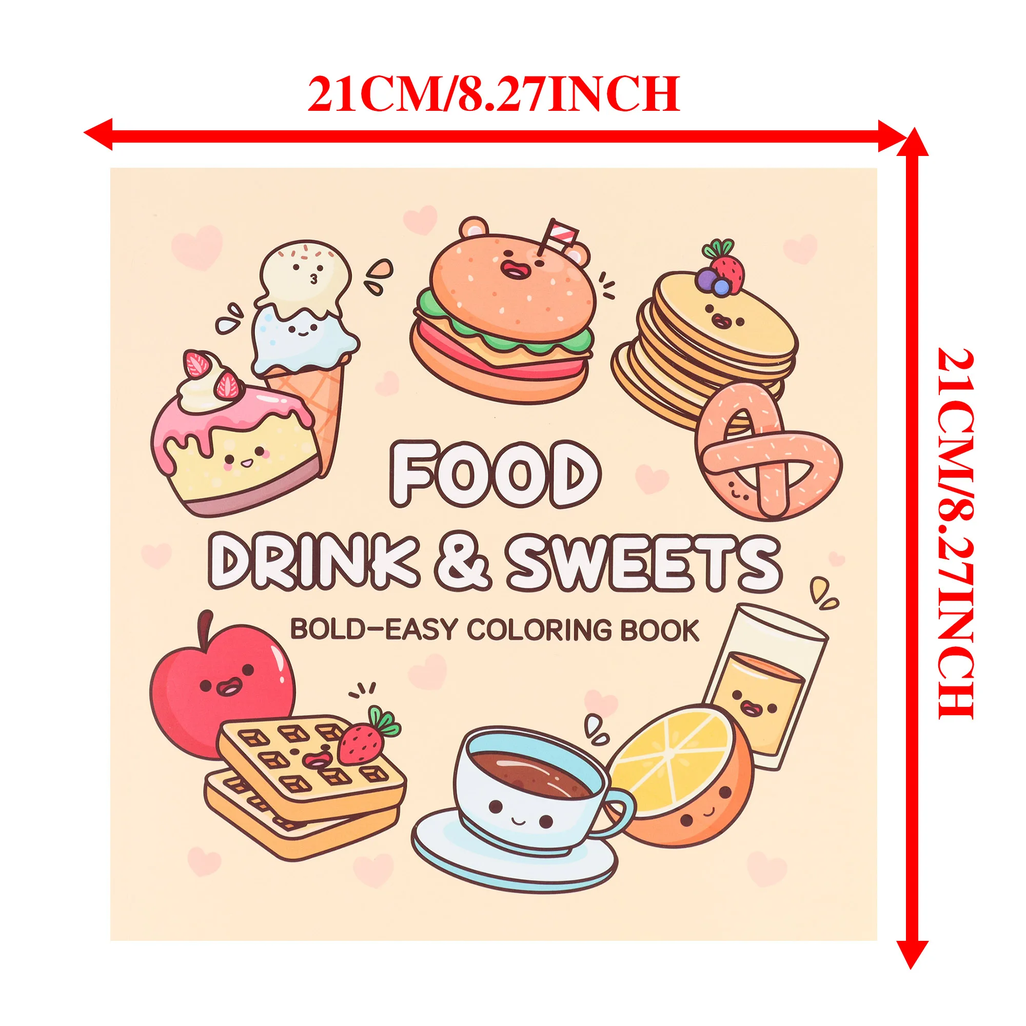 FOOD Bold-easy Patterns Coloring Book for Adults Cute Drawing Book Perfect Gift for Party and Birthday 6