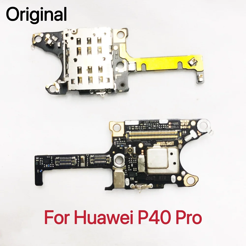 

Original For Huawei P40 Pro SIM Card Reader Holder Slot Flex Ribbon Cable Connector Board With Mic Microphone Flex Cable Ribbon