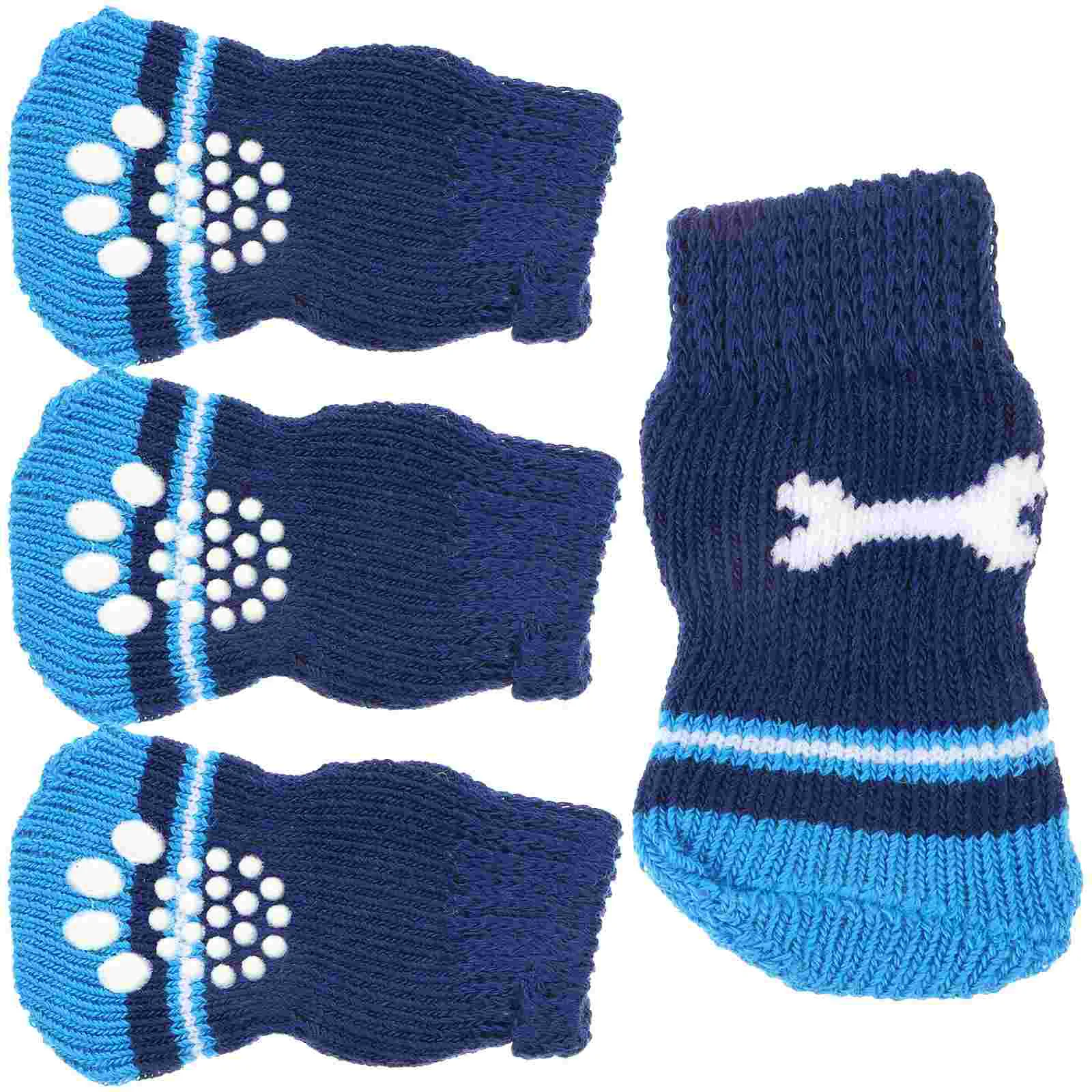 

2 Pairs Pet Socks Paw Protectors for Small Dogs Wear-resistant Cotton Replaceable Washable Compact Breathable Portable Adorable