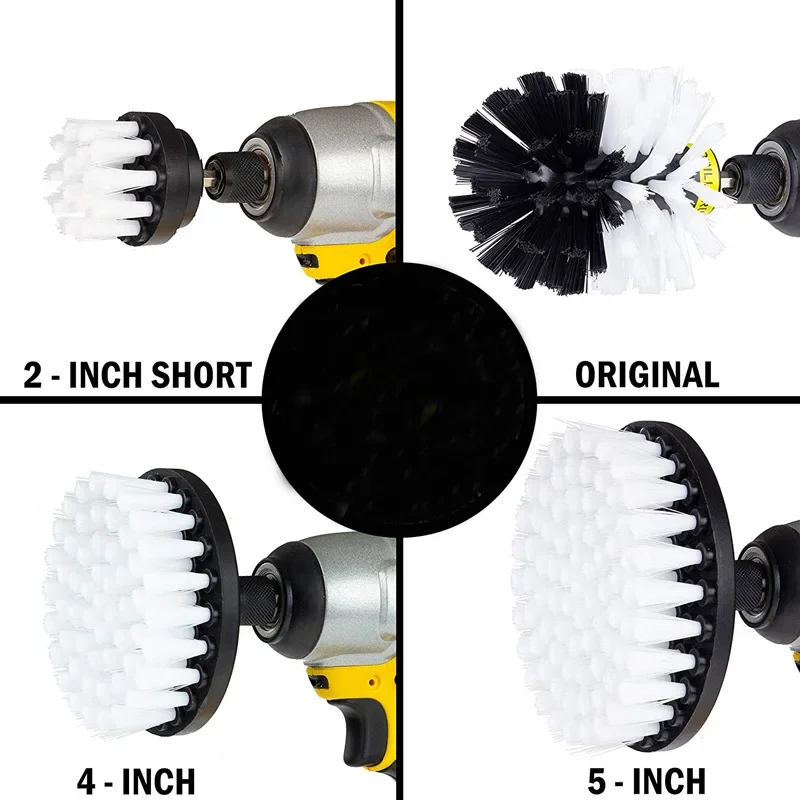 2/3.5/4/5'' Brush Attachment Set Power Scrubber Brush Car Polisher Bathroom Cleaning Kit with Extender Kitchen Cleaning Tools 2
