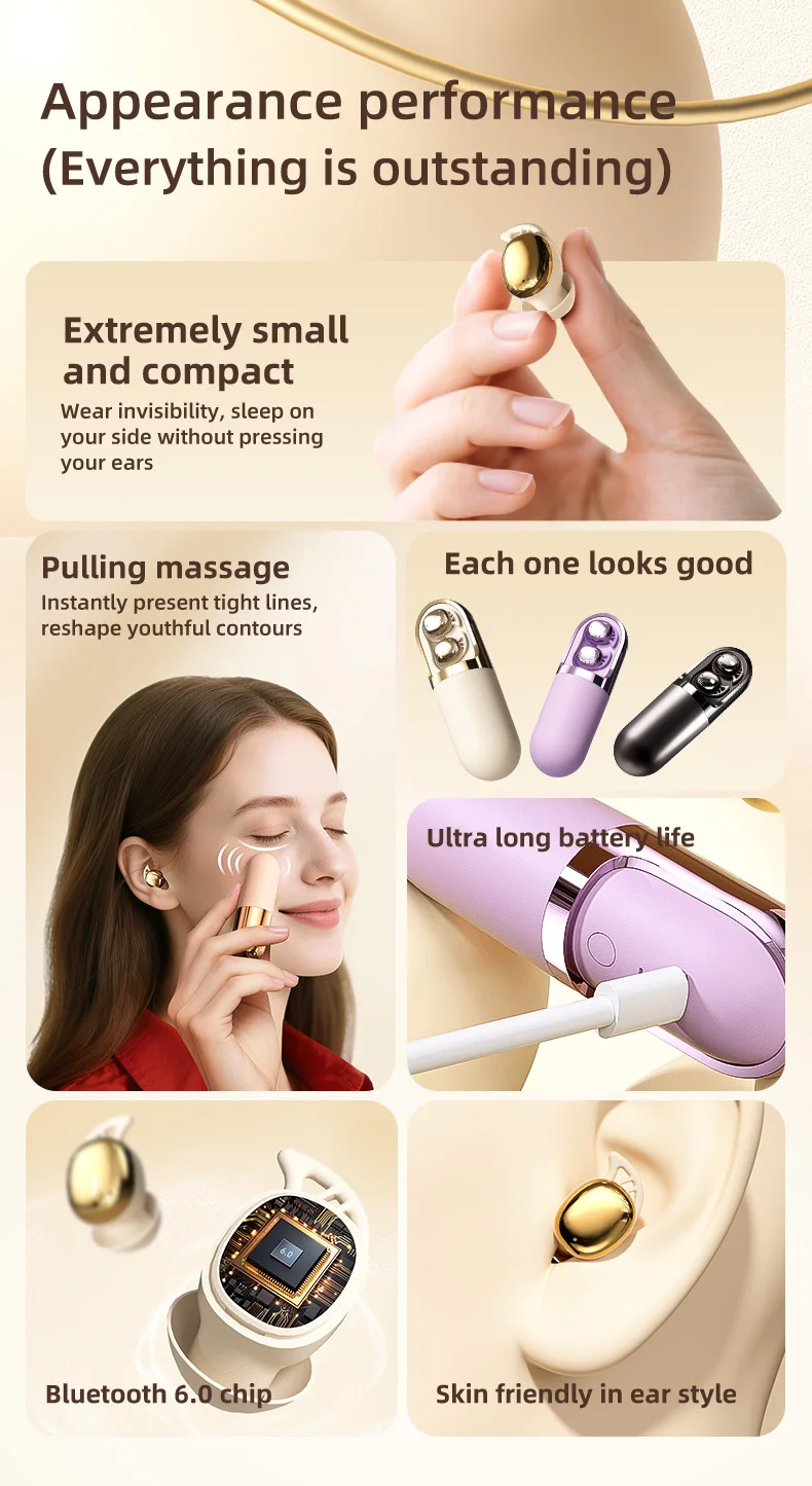 Vibration Roller Earphones Bluetooth Touch Control