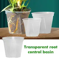 Transparent Plastic Pots Root Control Flower Pots With Tray Plastic Plant Pots Breathable Nursery Pots For Planting Orchids 1