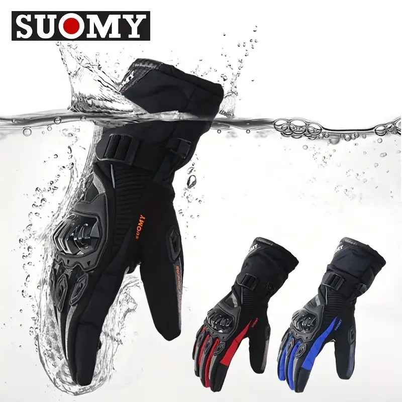 Motorcycle Gloves SUOMY Waterproof Winter Warm Moto Protective Touch Screen