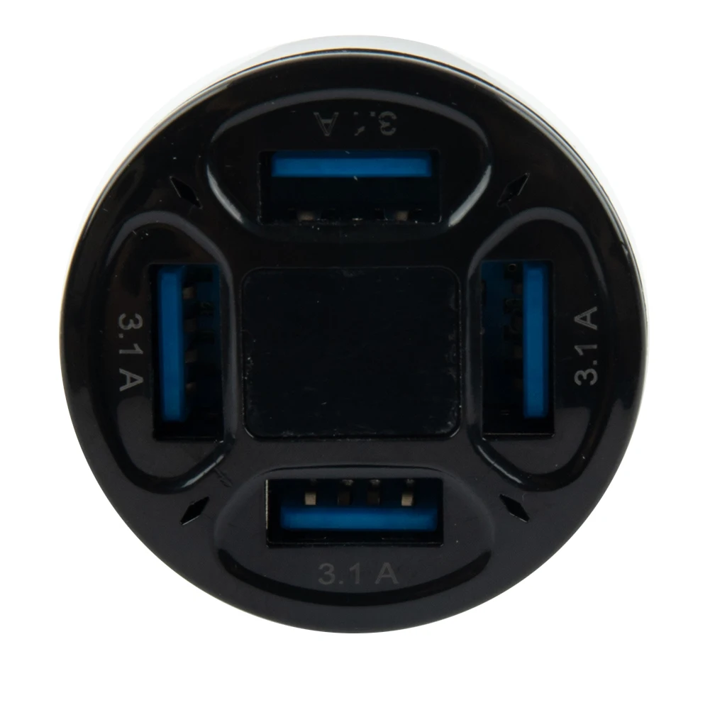 

Charger Car Charger 12-24V 4Ports USB Car Charger Adapter Car Accessories Fast Charger LED Display Monitors Durable