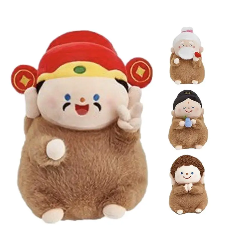 Capybara Plush Animal Toys Fluffy Capybara Plush Doll Cartoon Animals Chinese Lunar New Year Traditional Image  Stuffed Dolls