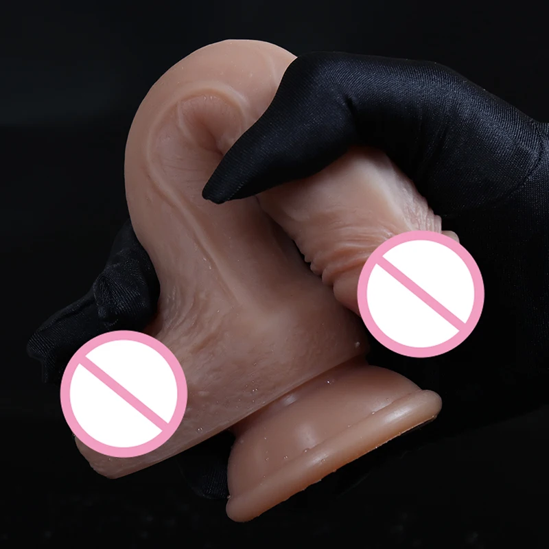 Soft silicone realistic penis dildo double suction cup thick skin feel anal sex toys men women gay strapon cock