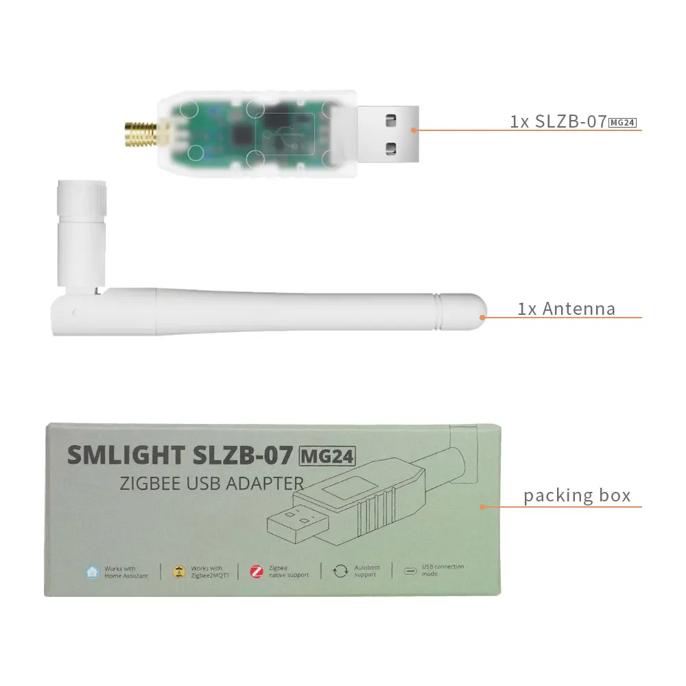 SMLIGHT Zigbee 3.0 SLZB-07MG24 Smallest Thread/Matter Zigbee2MQTT USB Adapter Su