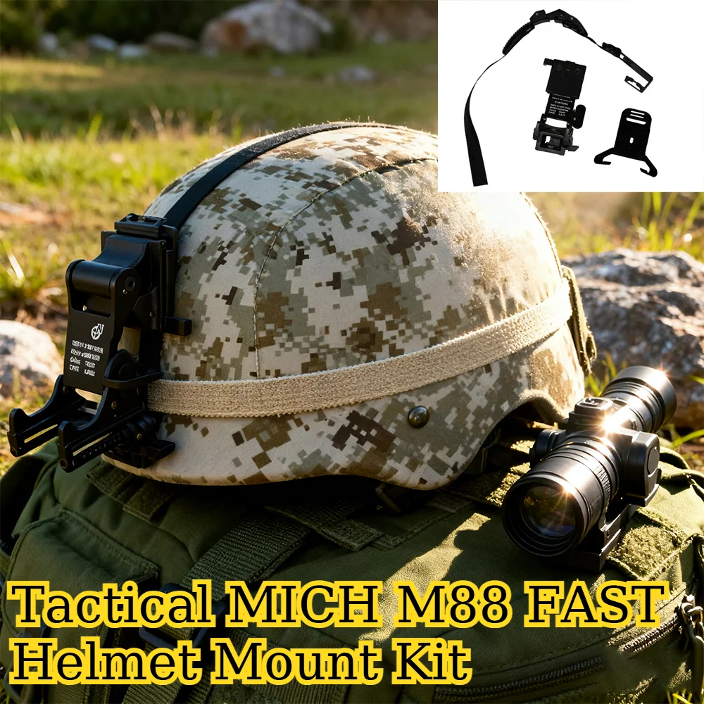 Night Vision Helmet Accessories Three in One Helmet Dumper Metal Bracket Tactical MICH M88 FAST Kit for Rhino NVG Mount