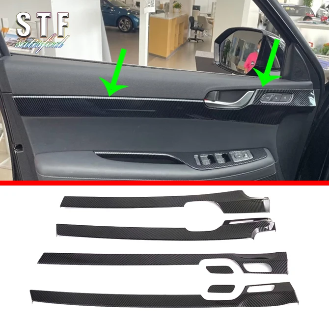 

Carbon Fiber Style Interior Door Around Trim For Hyundai Palisade 2018 2019 2020 2021 2022 2023 Car Accessories Stickers