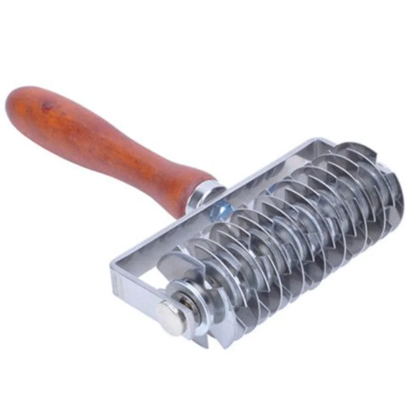 Stainless Steel Noodle Roller Knife, Wooden Handle, Flower Wheel, Pizza, Kitchen Household Tools, Pastry, Cookies