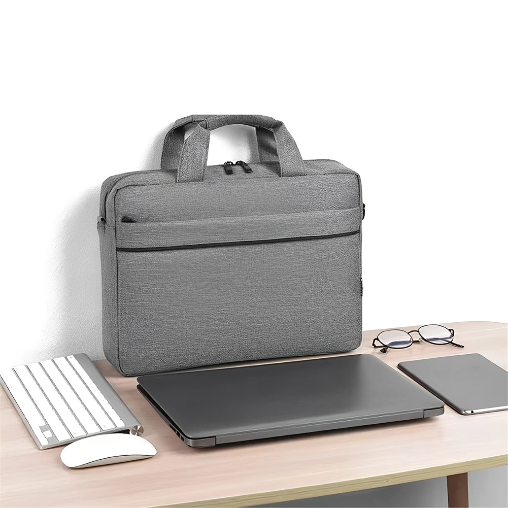 Laptop Carrying Case Shockproof Nylon Laptop Handbag Waterproof Computer Cover Bag 3 Compartments Laptop Protective Bag