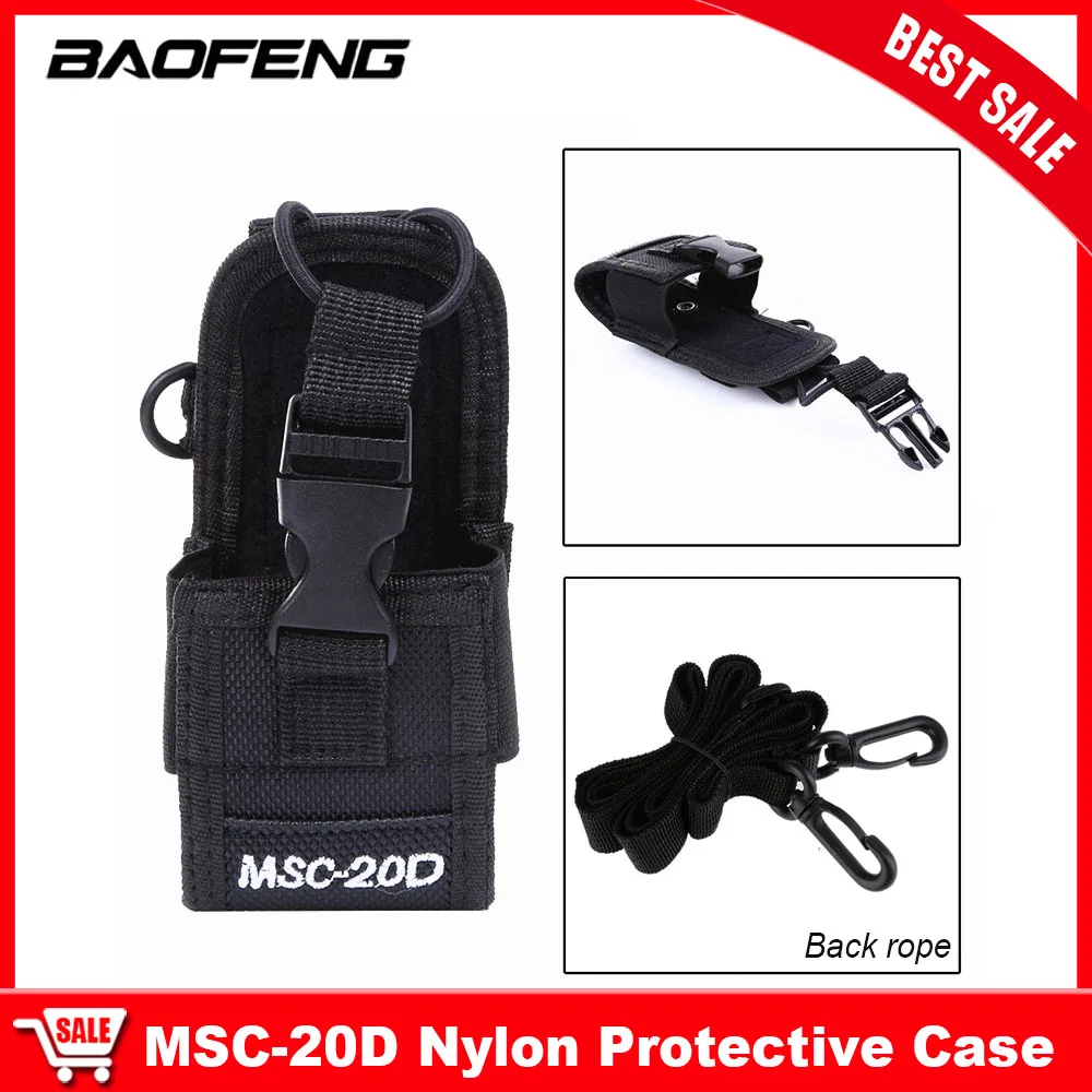 

MSC-20D Nylon Protective Case Walkie Talkie Waist Bag With Rope for BAOFENG KENWOOD Series Two Way Radios Universal Sleeve