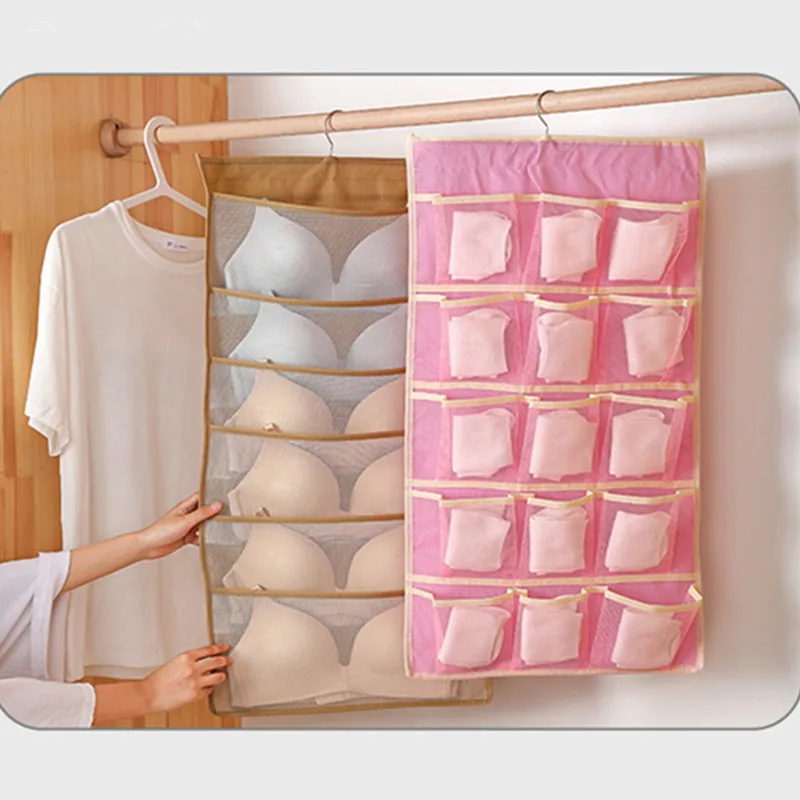 

Нетканая двухсторонняя сумка для хранения нижнего белья, шкаф, подвесная сумка, складной органайзер для одежды, прозрачные сумки для хранения носков, бюстгальтеров