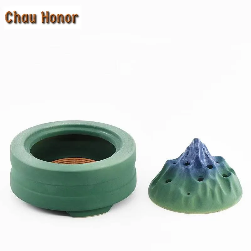 Thousands of Miles of Jiangshan Ceramic Plug-in Incense Burner Home Indoor Aromatherapy Stove Zen Ornaments Zen Decor Ornaments