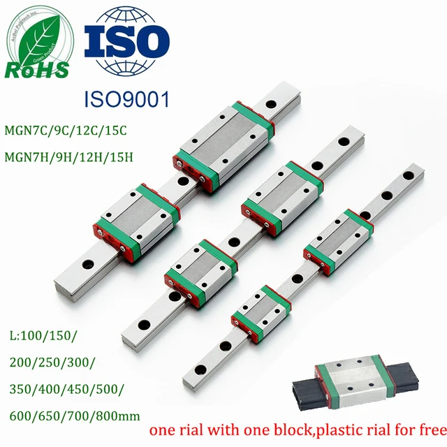 3Dเครื่องพิมพ์Linear Rail Cncสไลด์Linearท่องเที่ยวMGN12 Carriage MGN7 MGN12 MGN15 MGN9 L 100 350 400 500 600 800มม.ขนาดเล็ก 1
