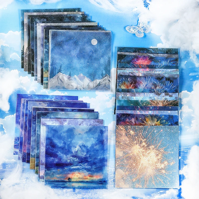 20 pcs/pack INS Sky Landscape Background Paper Decorative Junk Journal Craft Scrapbooking Planner Aesthetic Stationery Supplies 3