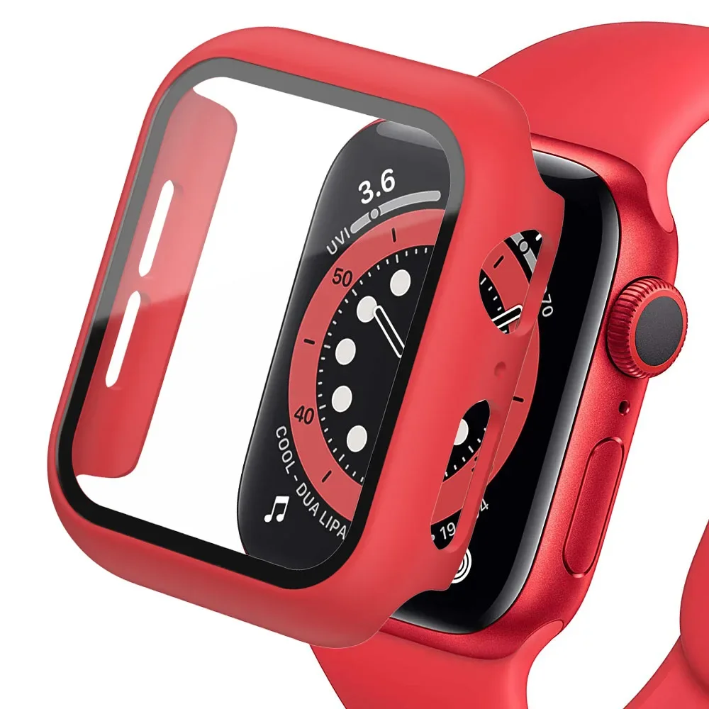 Premium Screen Protector and Case for Apple Watch with Glass Cover