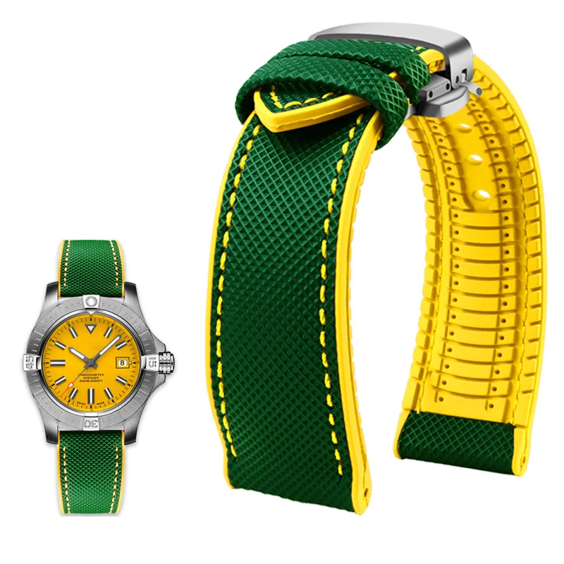 Durable Canvas Nylon Waterproof Watch Strap with Rubber Lining - Men's Watchband Accessories