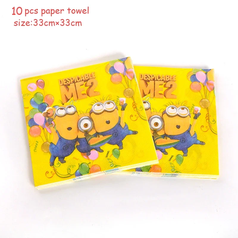 Cartoon Little Yellow Man Theme Birthday Party Supply Cups Plates Straws Disposable Tableware Kid Shower Party Decoration images - 6