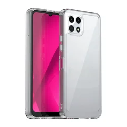 Hybrid Rugged Clear TPU Bumper Case with Hard Protection for REVVL 7 5G (Transparent)
