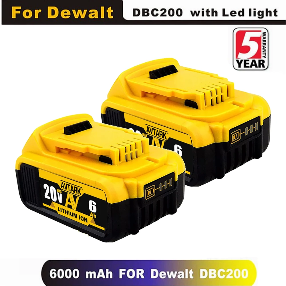 

Аккумулятор для электроинструмента DeWalt DCB184 DCB181 DCB182 DCB200 20 в 8A 6A 18 в 20 в