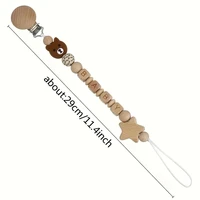 Clips de sucette en bois pour bébé, porte-mamelon factice, chaîne en Silicone, ours Koala, sucettes d'animaux, jouets de dentition 2
