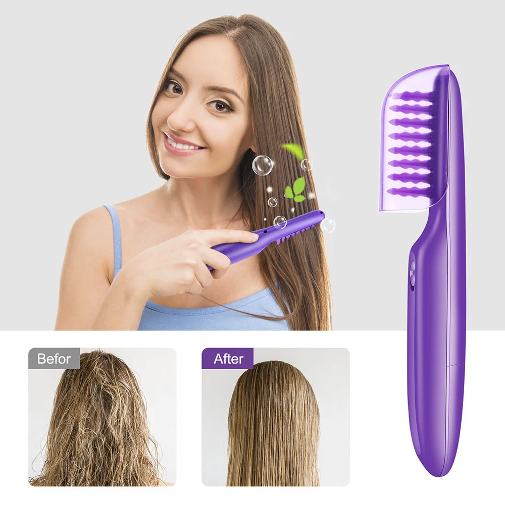 Pente de Cabelo Elétrica Desembaraçar Automático Resolver Emaranhado Alisamento Massagem Pente Molhado Seco Cabeleireiro Ferramenta Estilo 4 emaranhado alisamento desembaraçar massagem pente molhado seco