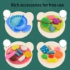 Children's Colored Mud Burger Noodle Machine Toy Rubber Mud Non toxic Mold Tool Set Handmade Clay Girl 5