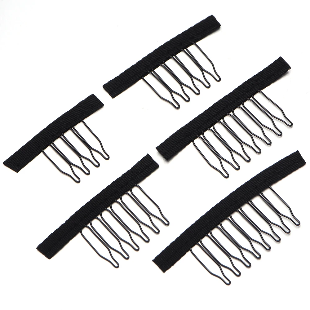 10 Pezzi Clip per Parrucche con 4/5/6/7/8 Denti, Clip Nere per Extension di Capelli, Clip a Scatto per Parrucche, Accessori per Parrucche e Extension - immagine 3