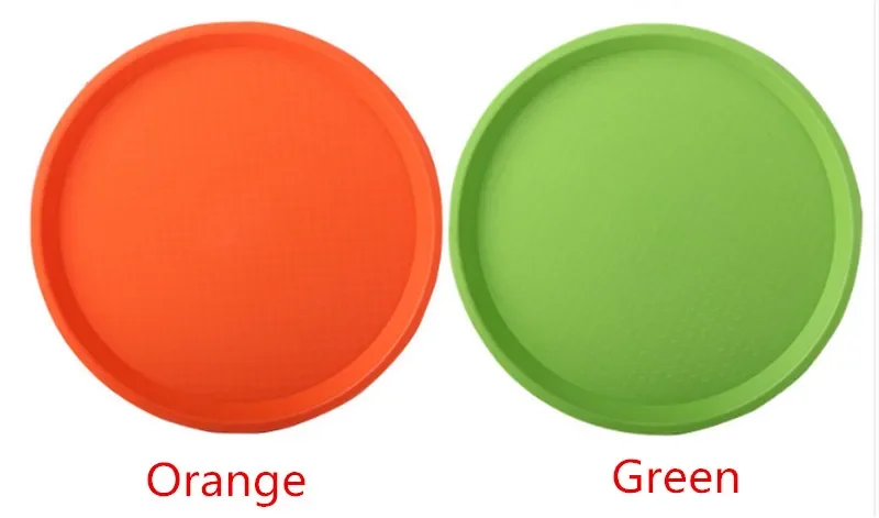 non slip Round Plastic Tray Restaurant Serving Plate Lined Non-Slip Tray Coffee Drinks Fast Food Serve Dishes Bar Tool