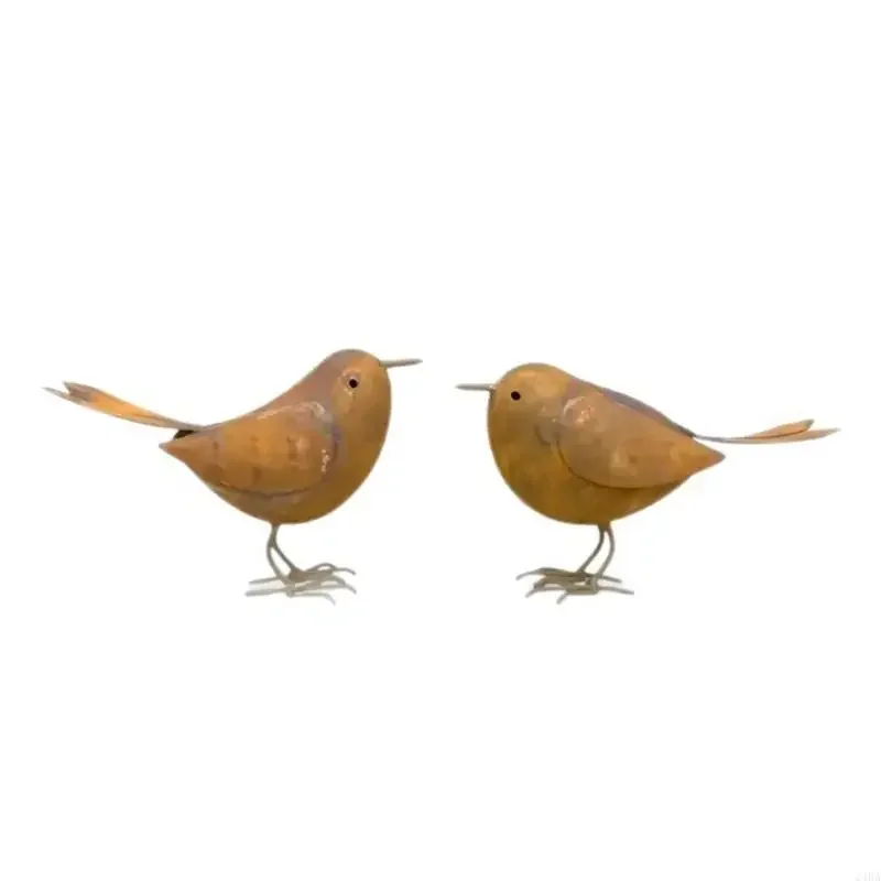 2 Stück Eisen-Vogelfiguren, dekorative Statuen-Kollektion, Tischdekoration, Skulptur