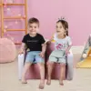 Kids Leather Sofa Armchair Multi-functional Table Chair Set Storage Pink 1