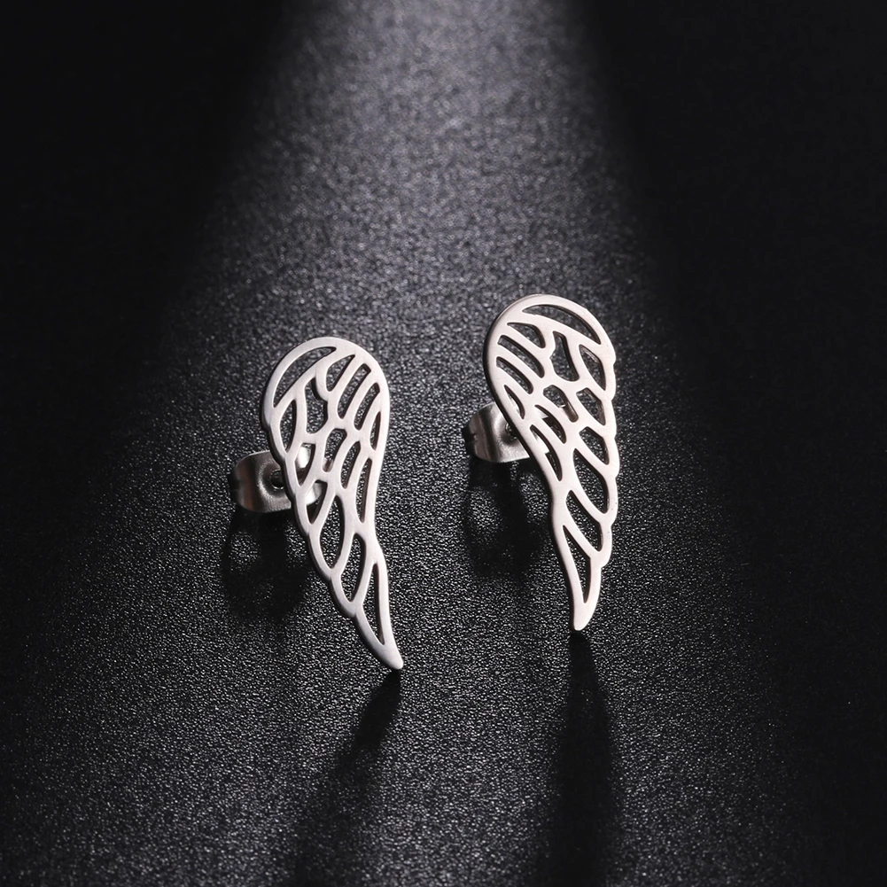 Simple Hollow Wing Stud Earrings 2022 New Stainless Steel Women Earrings Trend Charm Jewelry Accessories 2