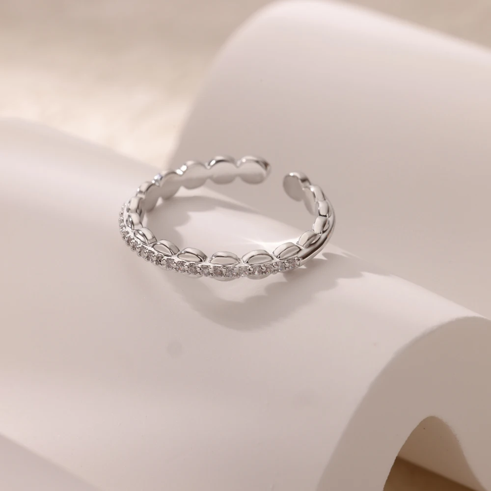 Zircon Rings Stainless Steel