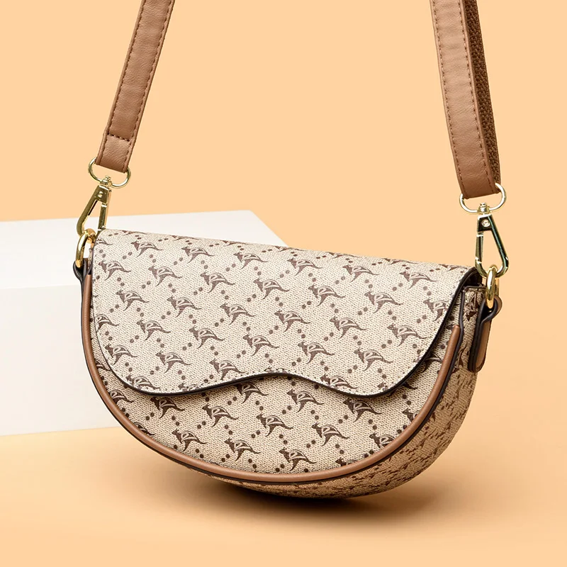 2023 New High Quality Leather Women's Shoulder Bag Underarm Bag Luxury Designer 2 Straps Crossbody Bag Fashion Trend Handbag