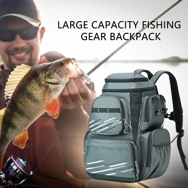 

Fishing Gear Storage Bag Fishing Backpack Waterproof Rainproof Wear Resistant Large Capacity Tackle Bag Hygroscopic Fishing