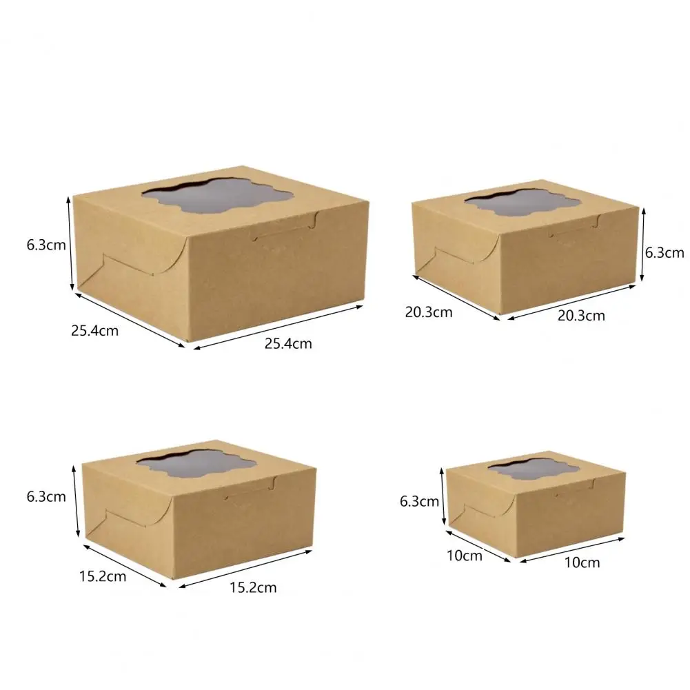 10Pcs Pastry Box Useful Big Size West Dessert Donuts Packing Case Easy to Assemble Cookie Box