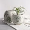 Nordic Style Flower Pot Cement Old Craft Plant Pot Home Decor Plant Container Moss Round Flower Pot Basket Gardening Accessories 1