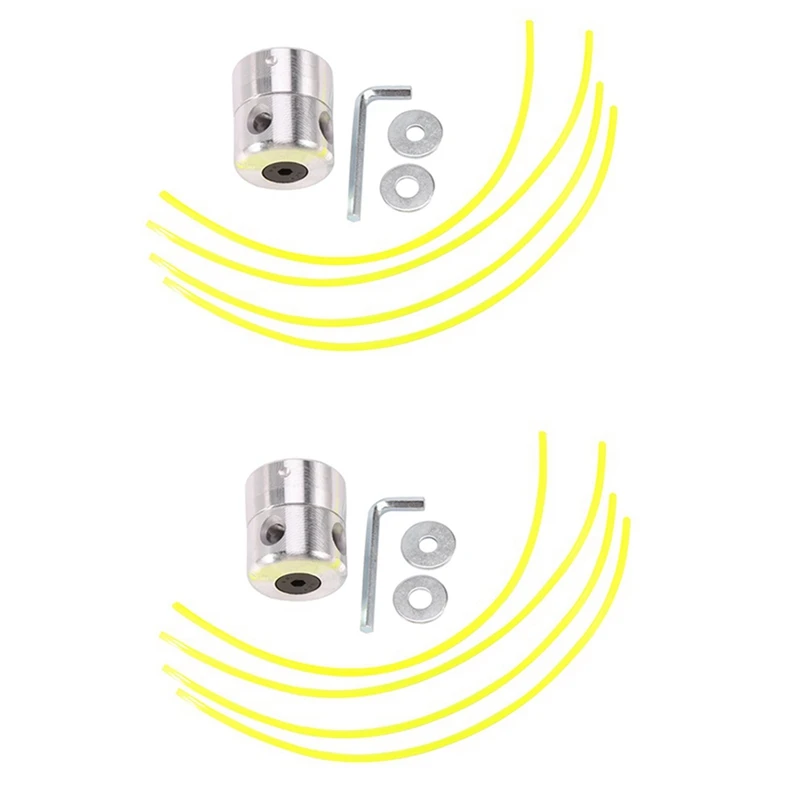 

2Pcs Aluminum Grass Trimmer Head With Lines Brush Head Lawn Mower Cutting Line Head For Strimmer Replacement