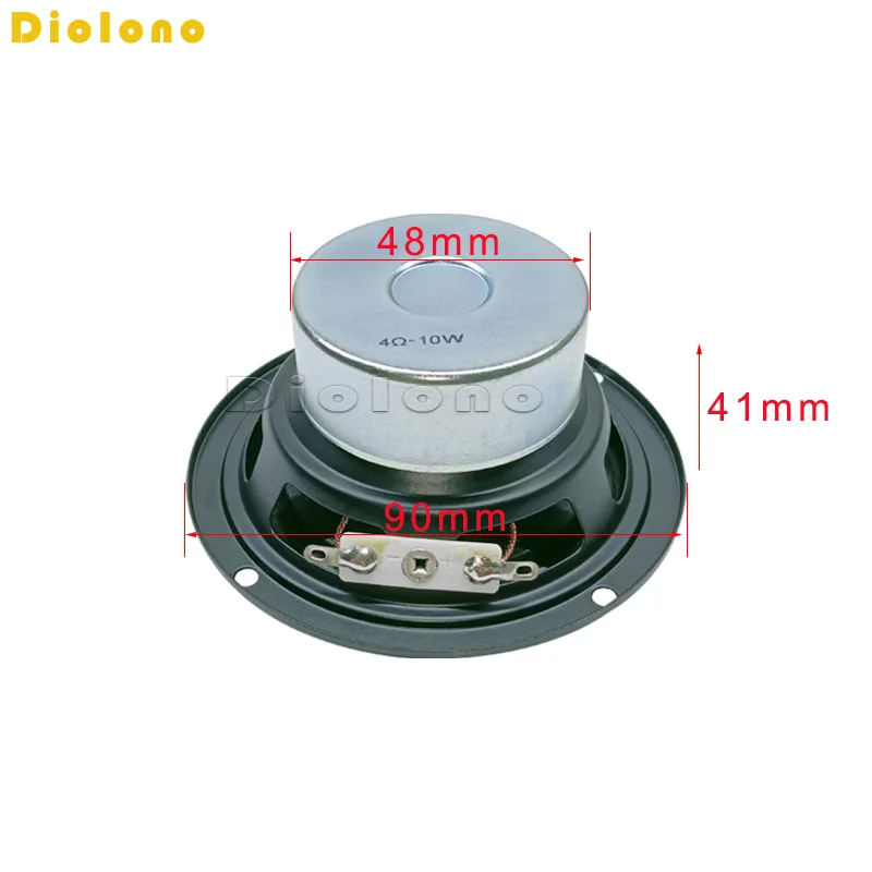 4Ohm 10W Loudspeaker Tweeter Full Frequency Speaker 48MM Internal Magnetic Antimagnetic Diameter 90MM Foam Edge Height 42MM