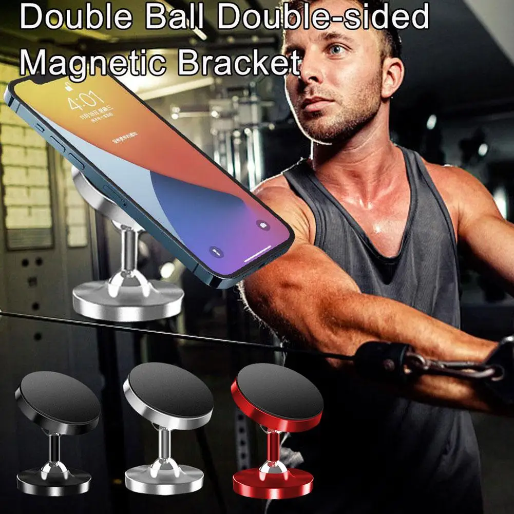 

Double-sided Magnetic Phone Holder For 14 13 Dual Magnet Phone Mount Stand For Gym Kitchen Metal O1f4
