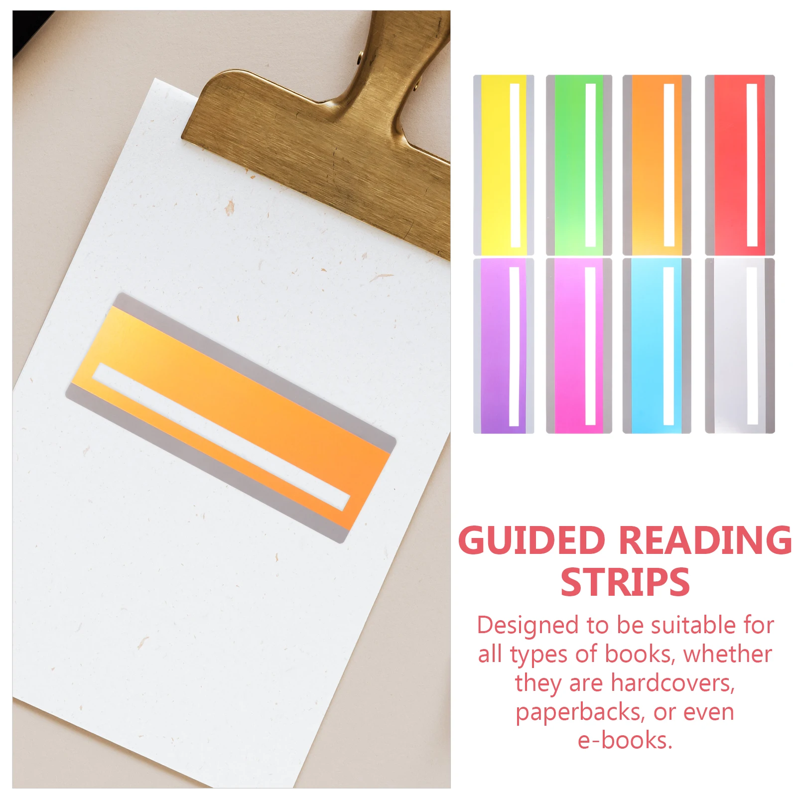 Guided Reading Strips Highlight Colored Overlays Bookmark Reading Tracking Rulers 8pcs For Dyslexics Kid Gift Useful