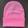 Thicken Women Knit Beanies With Rhinestone Slouchy Beanie Hats Winter Knit Caps Breathable Soft Ski Hat Cuffed Skull 5
