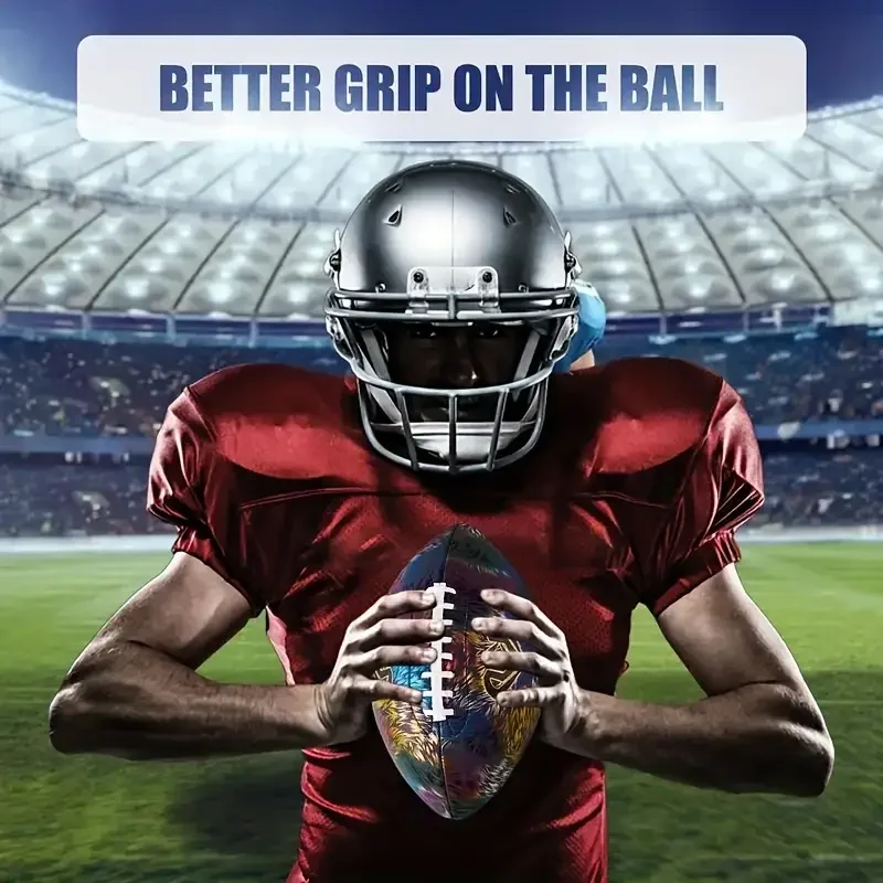 1 Pc Luminous Reflective Rugby PU Standard Match Training Ball No. 6 No. 9 American Football Ball view 2
