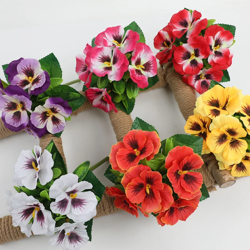 Tricolor Violet Artificial Flower Bouquet - 32cm Decorative Floral Arrangement for Home, Garden, and Events