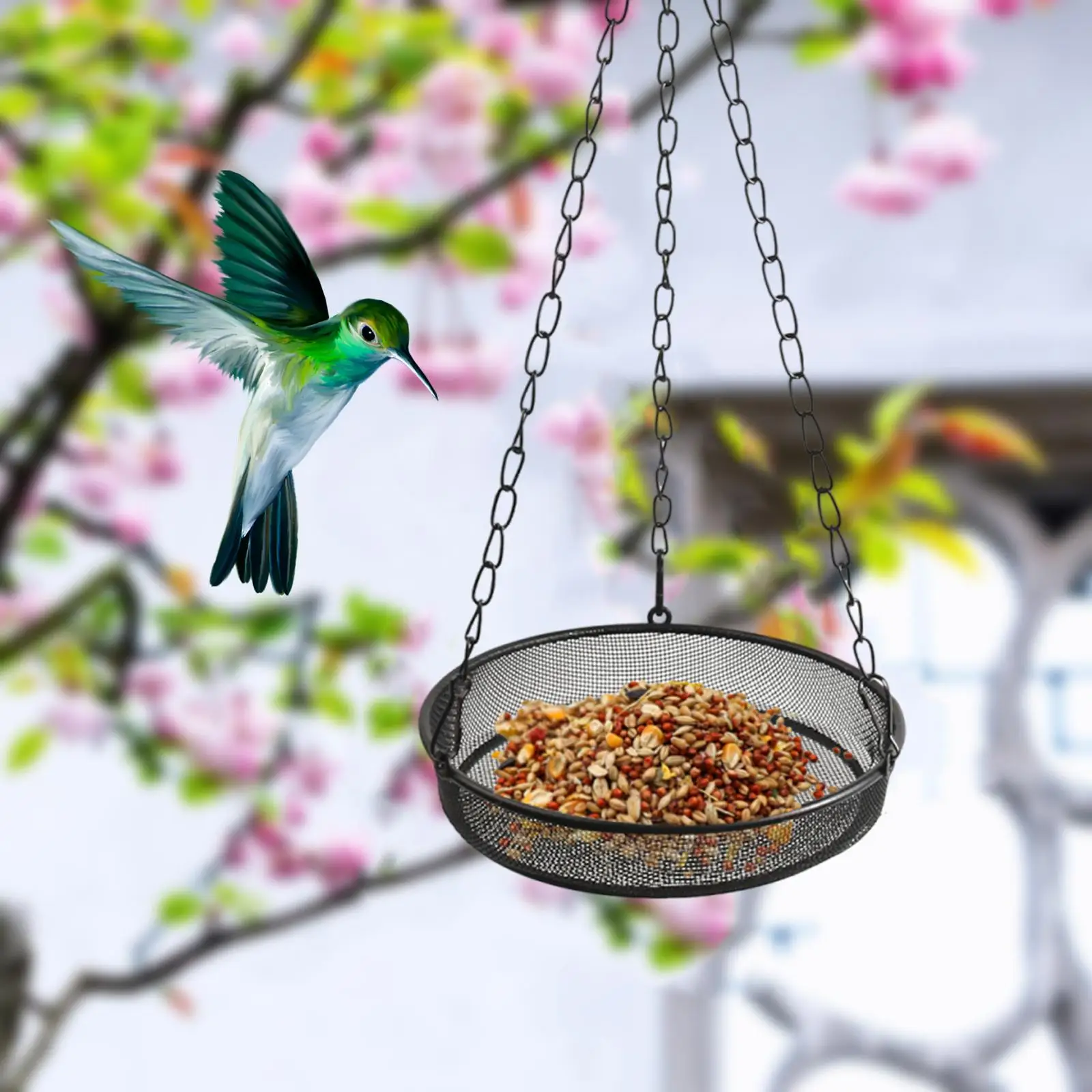 Hanging Bird Feeder Tray Weather Resistant Iron Multipurpose Easy Clean Metal Mesh Tray for Yard Tree Outside Patio Garden Hanging Bird Feeder Tray Weather Resistant Iron Multipurpose Easy Clean Metal Mesh Tray for Yard Tree Outside Patio Garden