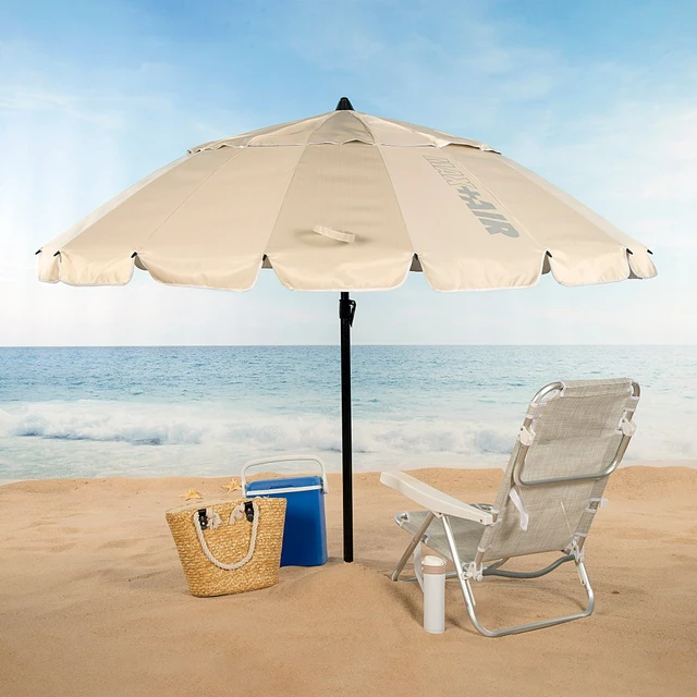 Sombrilla Playa Antiviento Aktive, Ø195 Cm, Mastil Inclinable