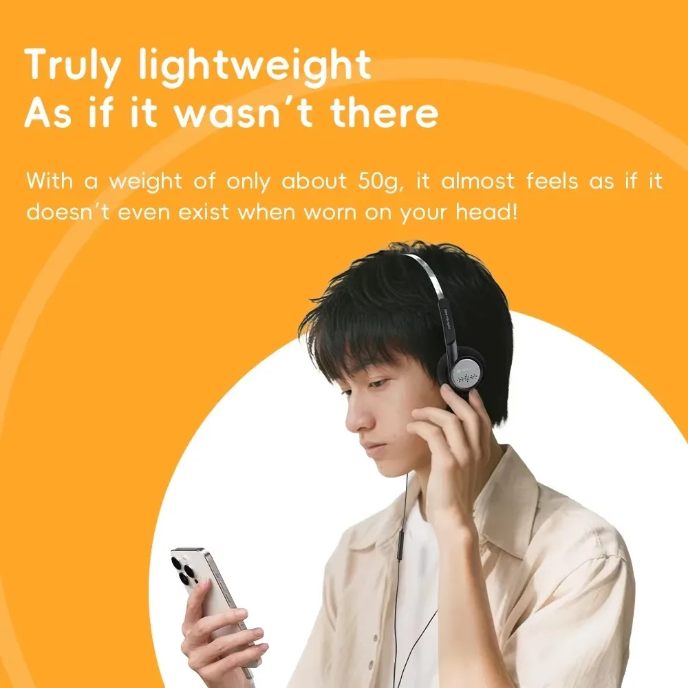FiiO Premium Semi-Open HiFi Wired Headphones with 40mm Dynamic Driver and Built-In Microphone