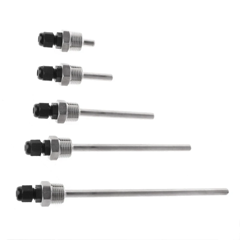 

Hot New Thermowell Stainless Steel 304 1/2" BSP G Thread for Temperature Sensor 30-200mm Thermocouple Tube